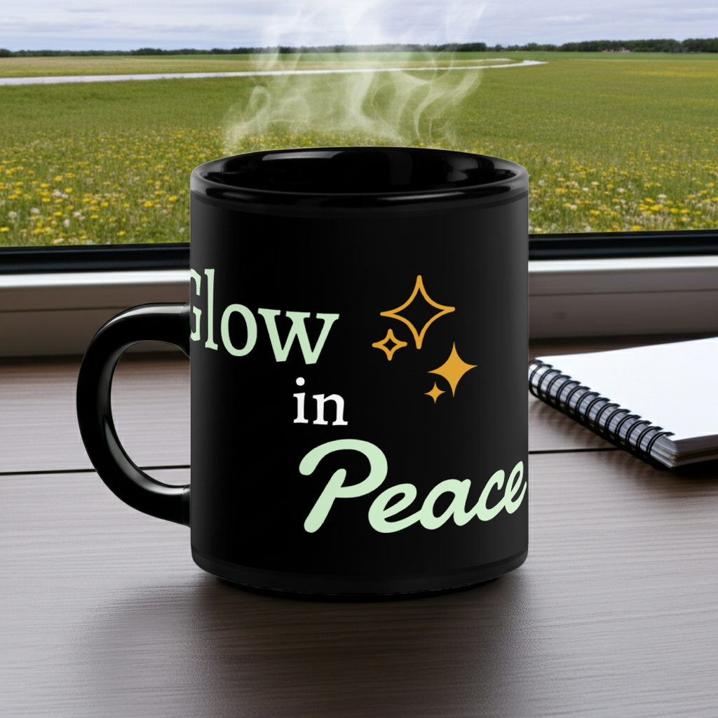 Black Glossy Mug - Glow in Peace