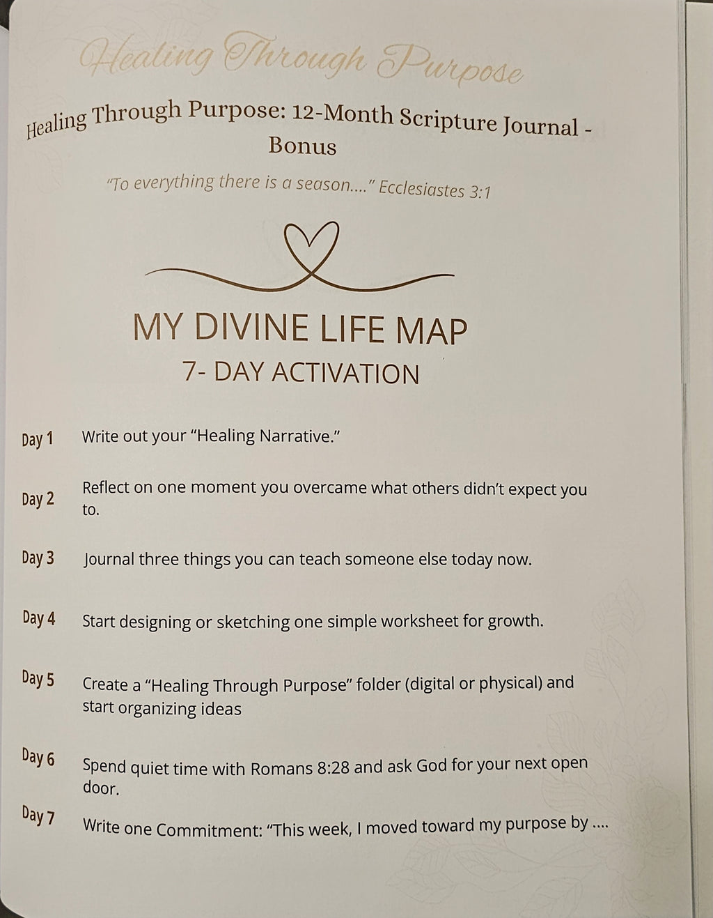 Healing Through Purpose: 12-Month Scripture Journal