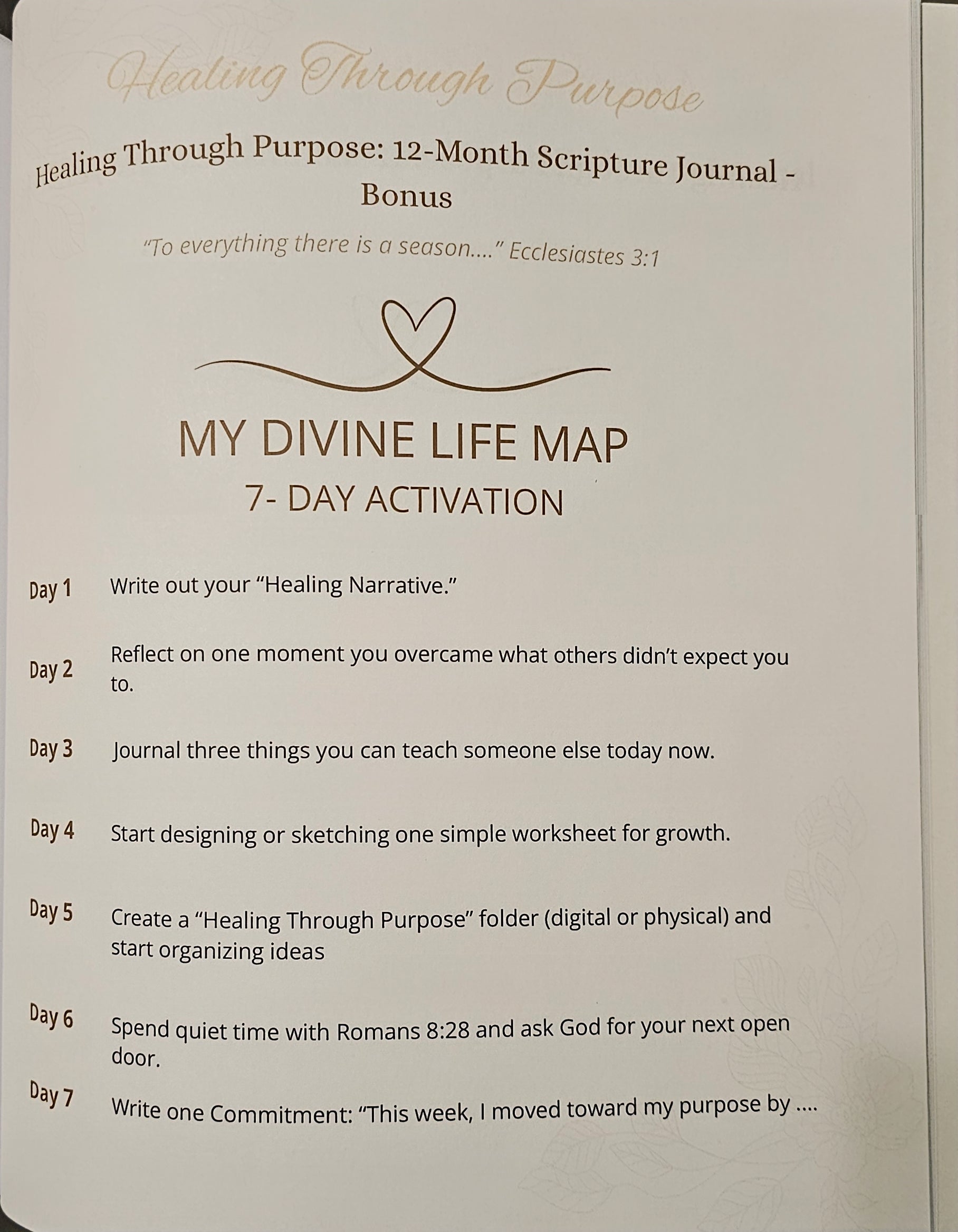 Healing Through Purpose: 12-Month Scripture Journal